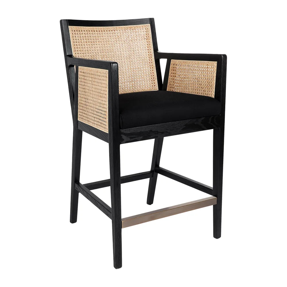 Kane Black Rattan Kitchen Stool