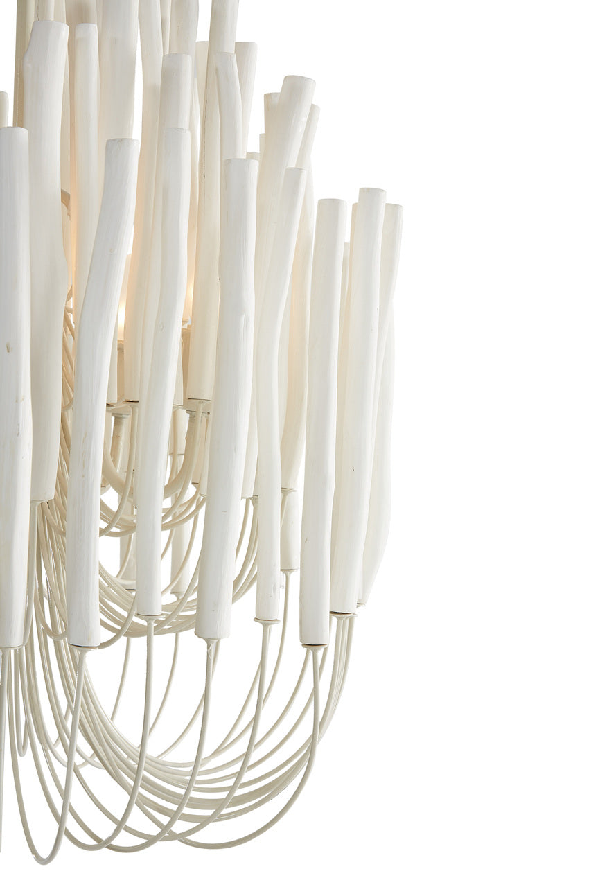 Helsinki Wooden Chandelier in White