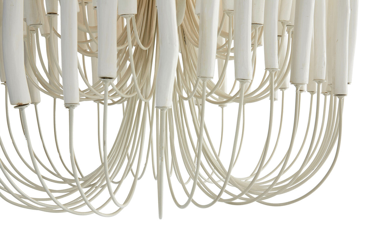 Helsinki Wooden Chandelier in White