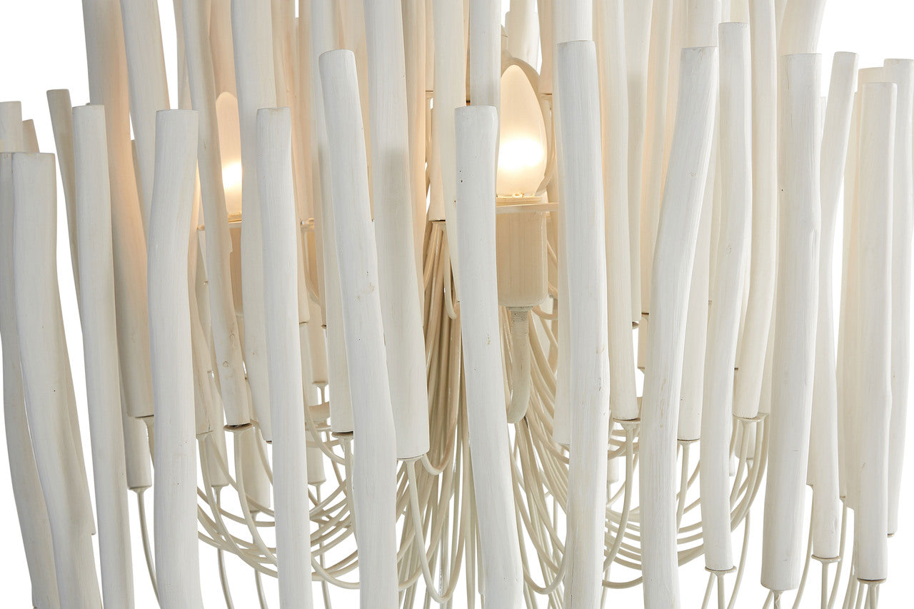 Helsinki Wooden Chandelier in White