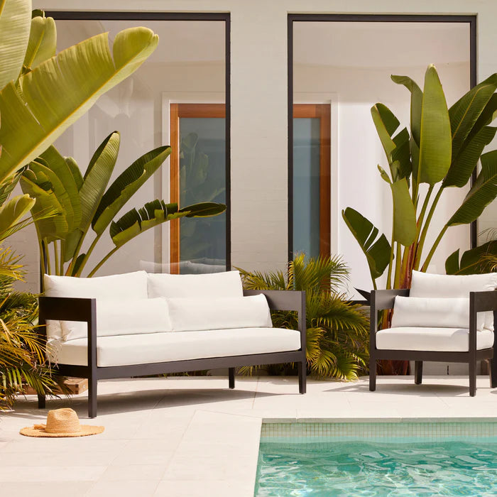 Noosa Outdoor Teak Sofa in Black