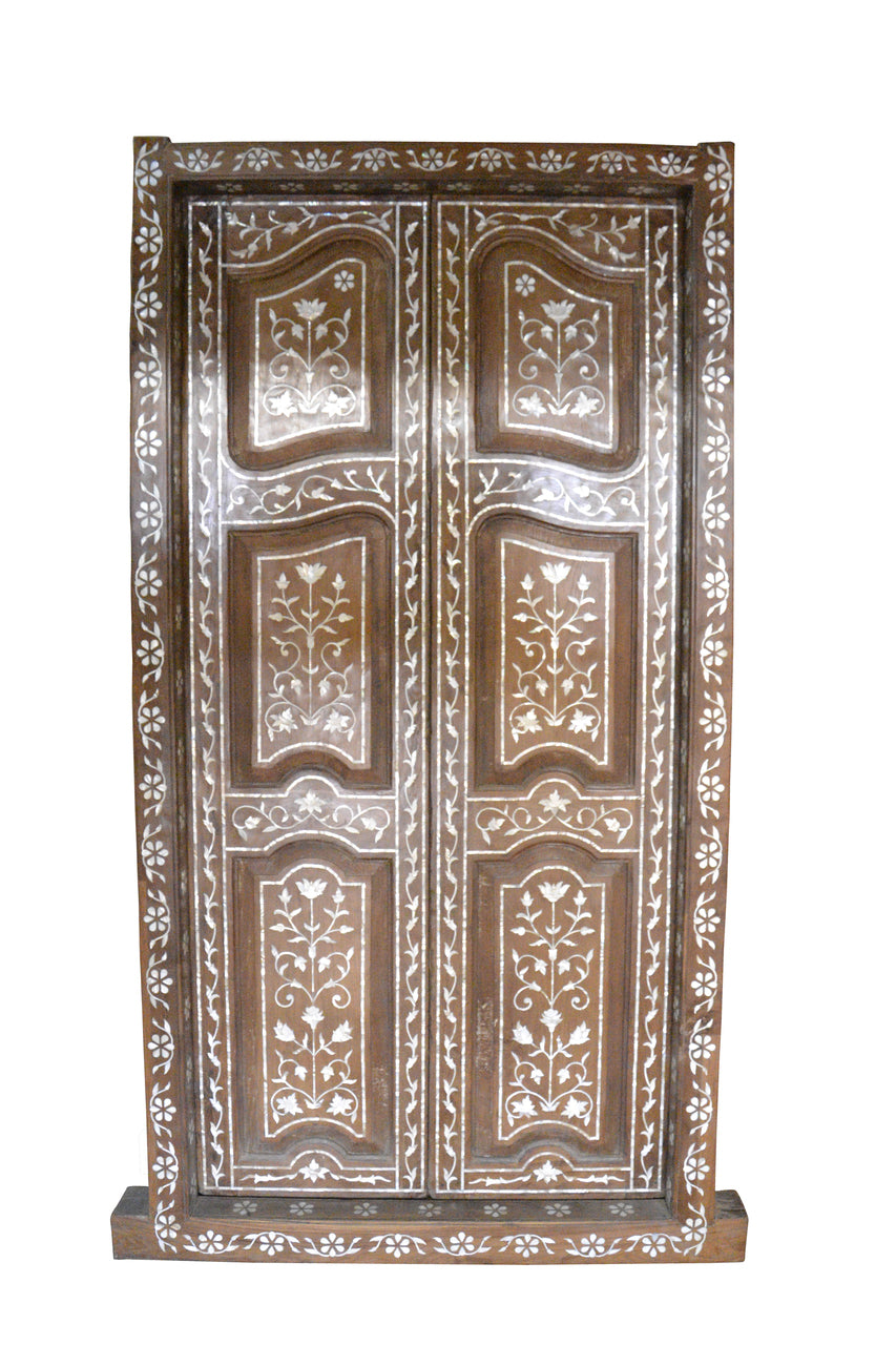 Mother Of Pearl Inlay 7 Drawer Chest in White