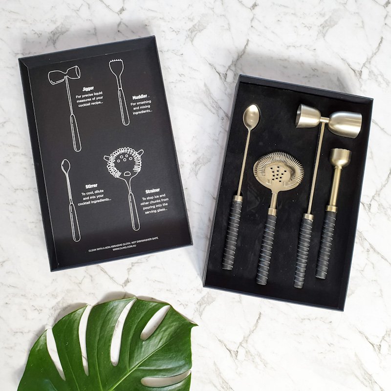 Manhattan Leather & Brass Cocktail Kit
