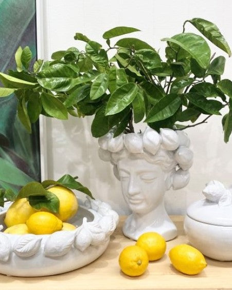 Lemon Lady Vase in White
