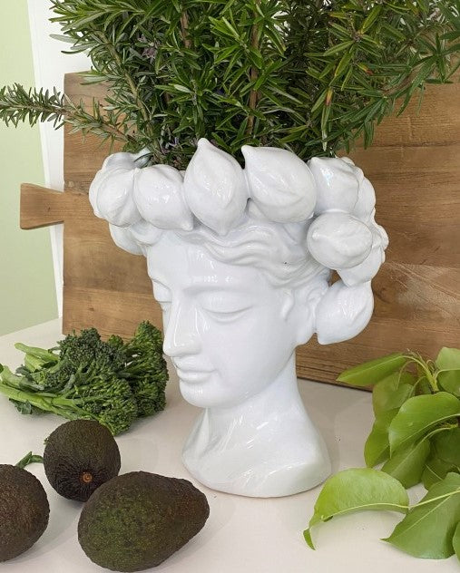 Lemon Lady Vase in White