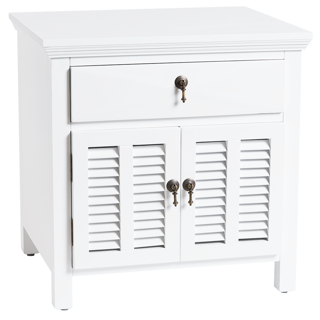 Louvre Bedside Table in White