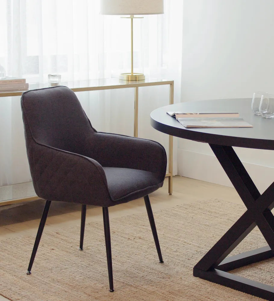 Lula Dining Chair in Charcoal - Set of Two