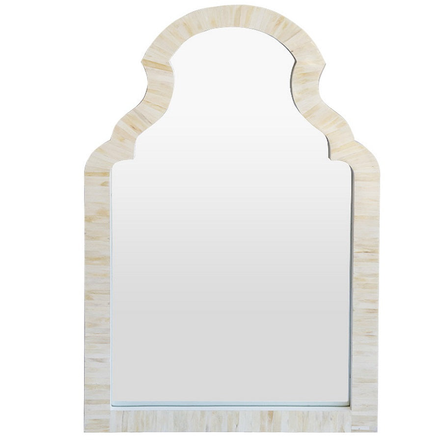 Crested Arabesque Inlay Floor Mirror