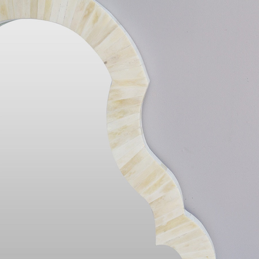 Crested Arabesque Inlay Floor Mirror