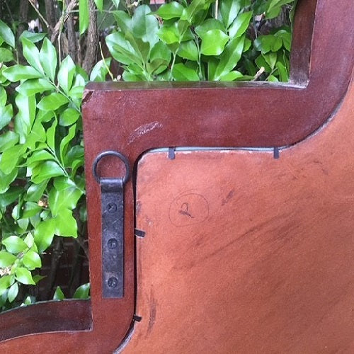 Indian Quatrefoil Bone Inlay Mirror in Natural