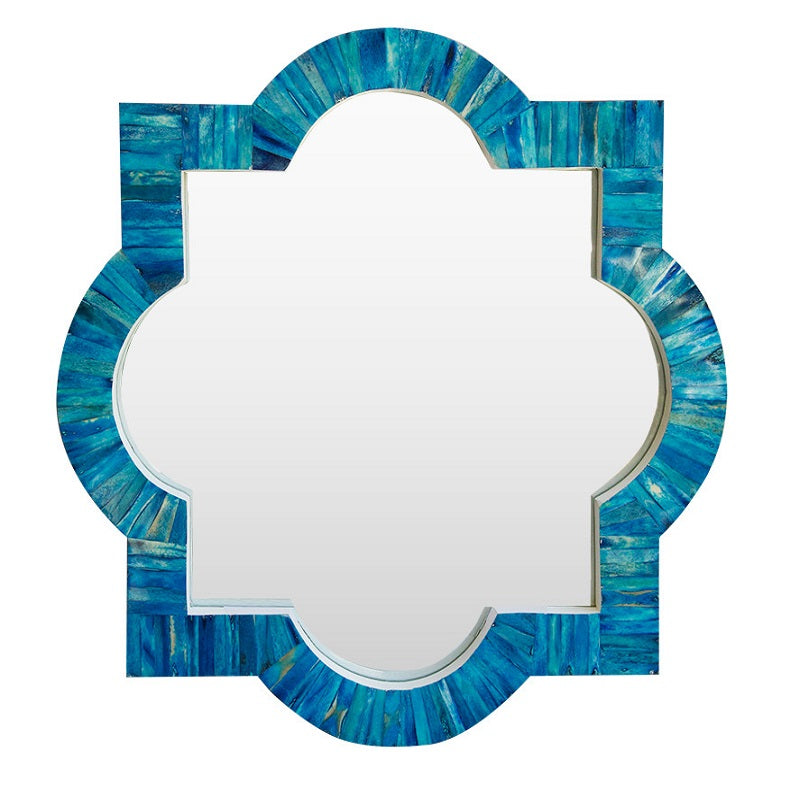 Mother of Pearl Inlay Rectangular Mirror in Grey
