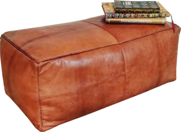 Rectangular Leather Pouffe