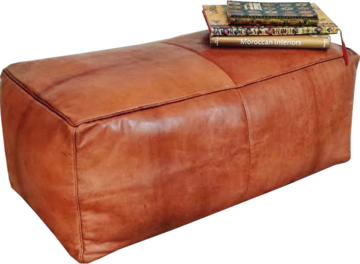 Rectangular Leather Pouffe