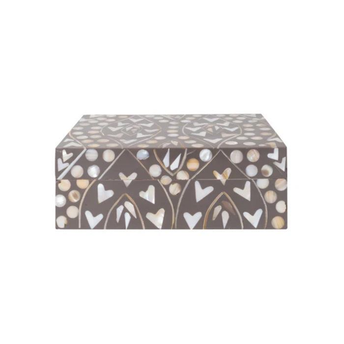 Mother of Pearl Vine Small Gift Box in Charcoal Brown