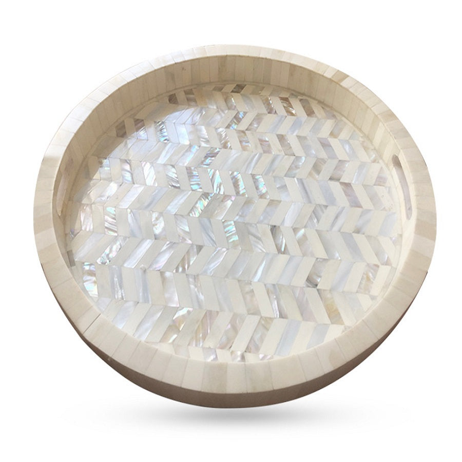 Zohi Interiors Signature Collection : Mother of Pearl Inlay Large Box in Floral/Blue