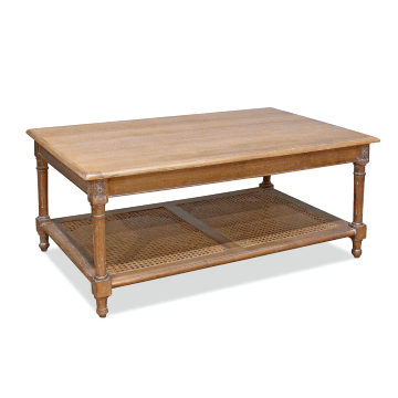 Marseille Mahogany and Rattan Coffee Table