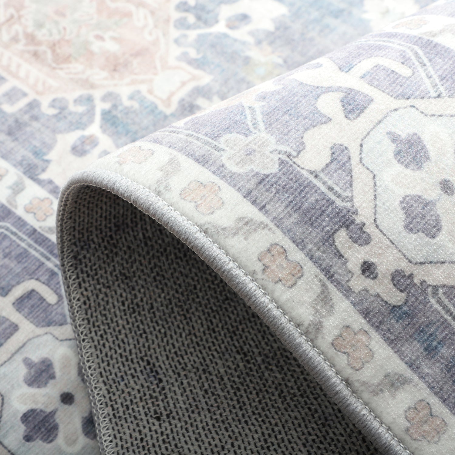 Anna Machine Washable Rug in Grey