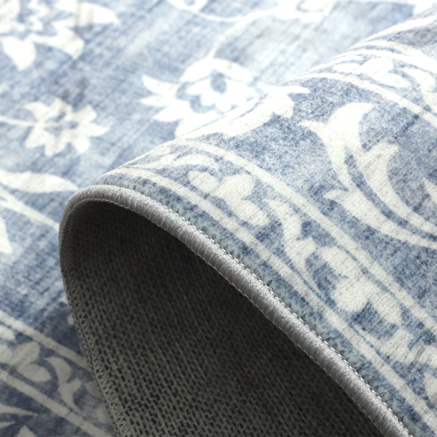 Megan Machine Washable Rug in Blue