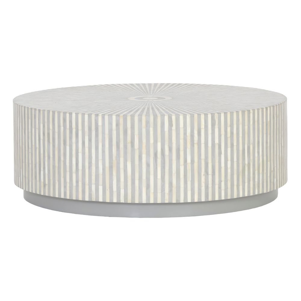 Makayla Bone Inlay Coffee Table in Grey