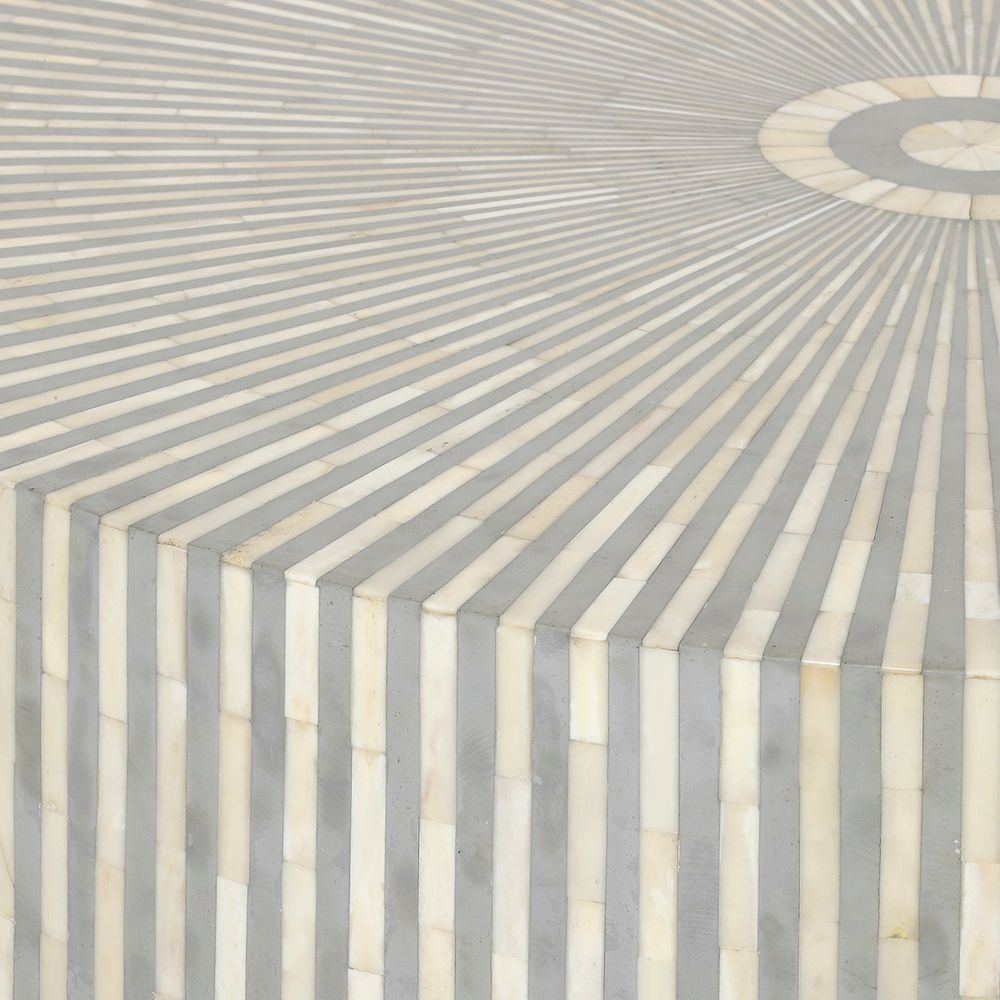 Makayla Bone Inlay Coffee Table in Grey
