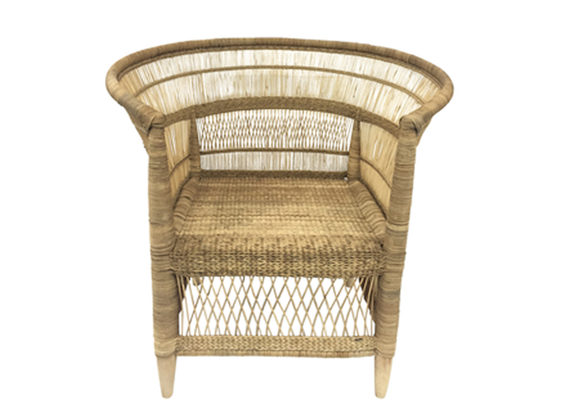 Genuine Malawi Chair in Natural including Cushion - Warehouse Sale