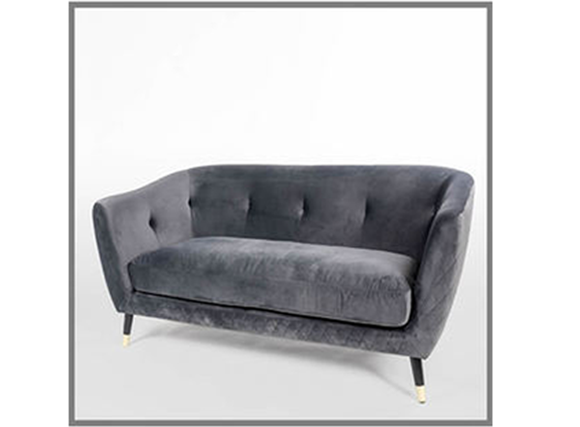Matelasse Sofa in Graphite Grey Velvet