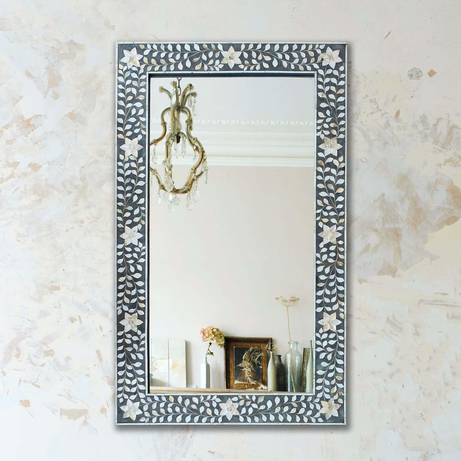 Mother of Pearl Inlay Wall Mirror