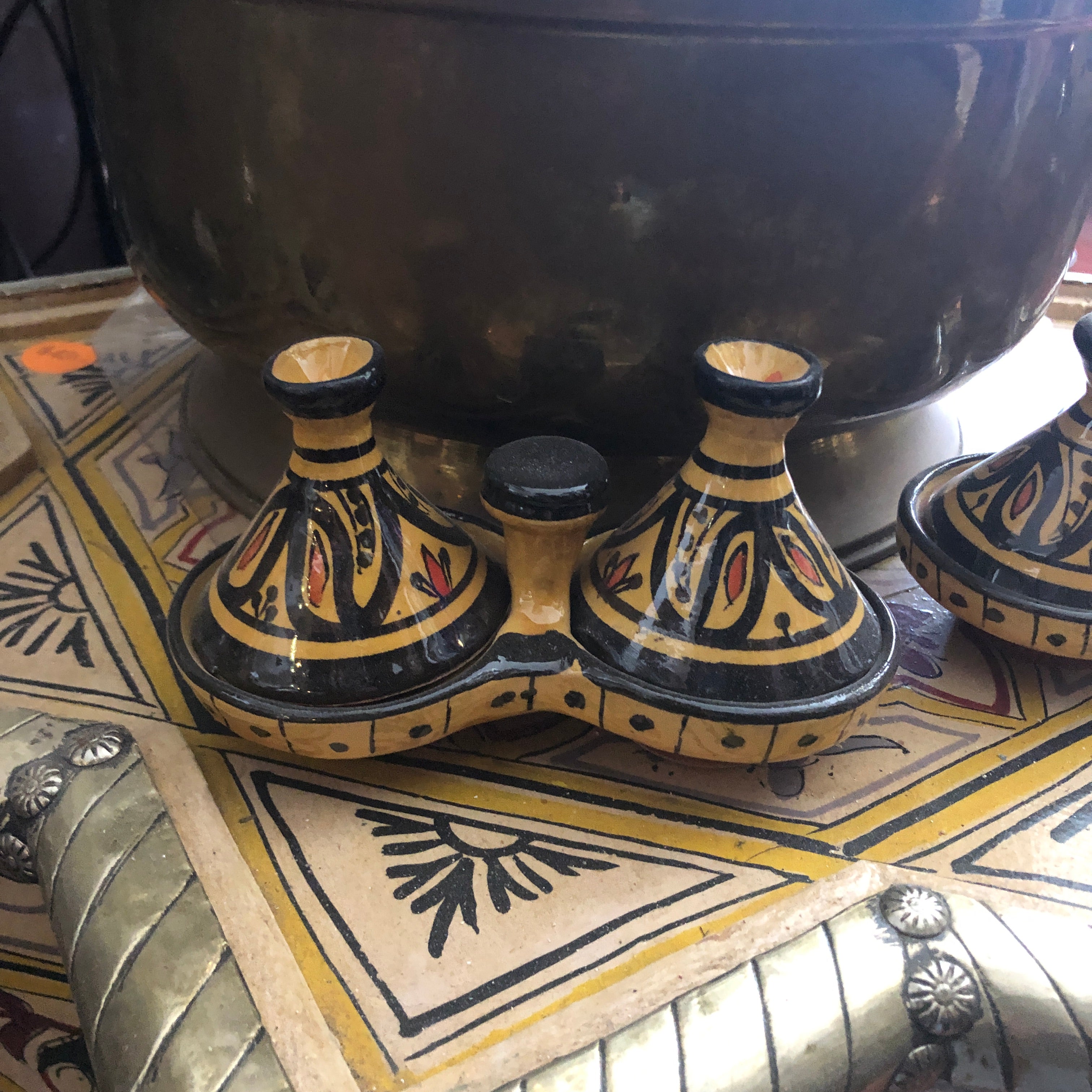 Moorish Fez Mini Dual Tagine in Yellow
