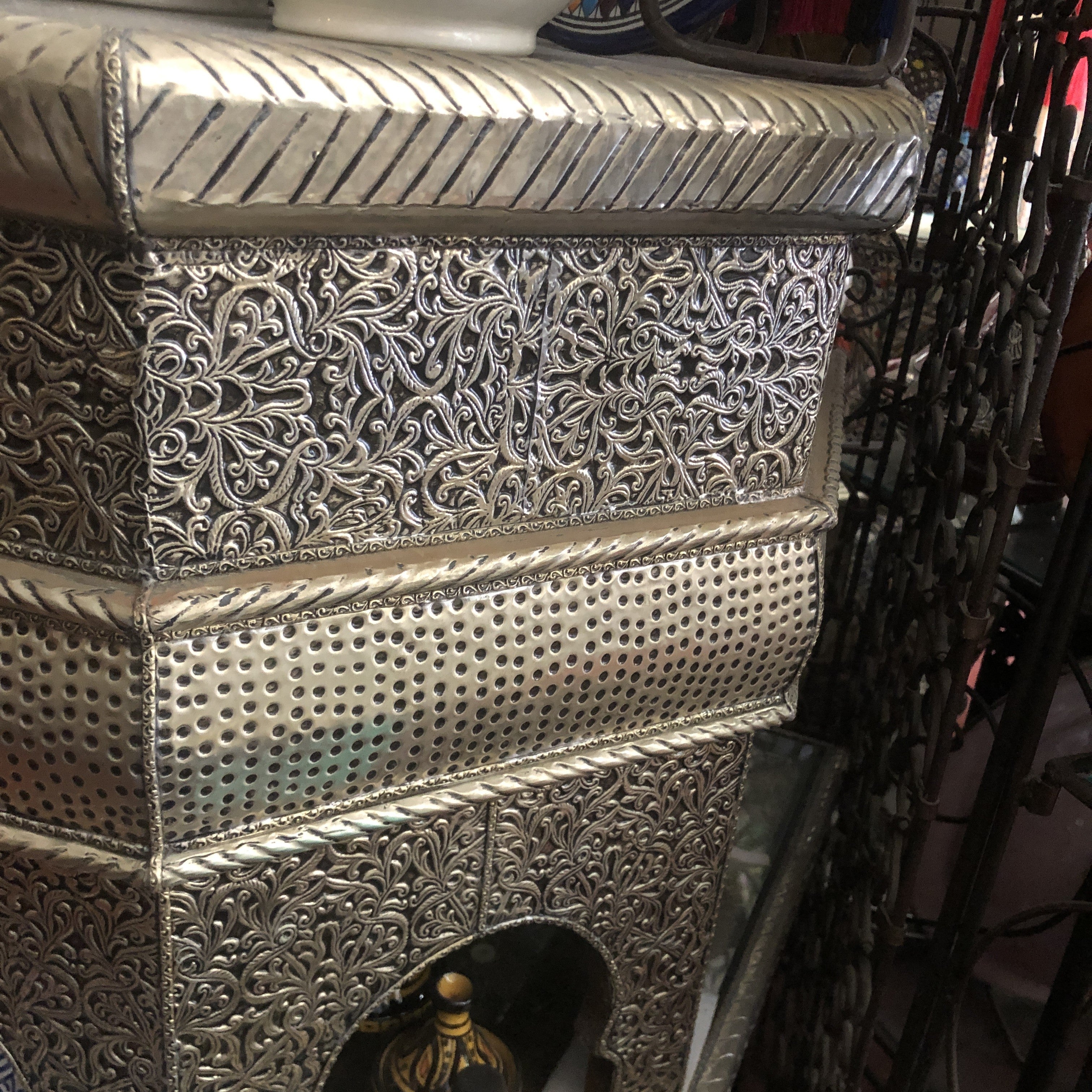 Sultan's Hexagonal Tea Table in Silver Nickel III