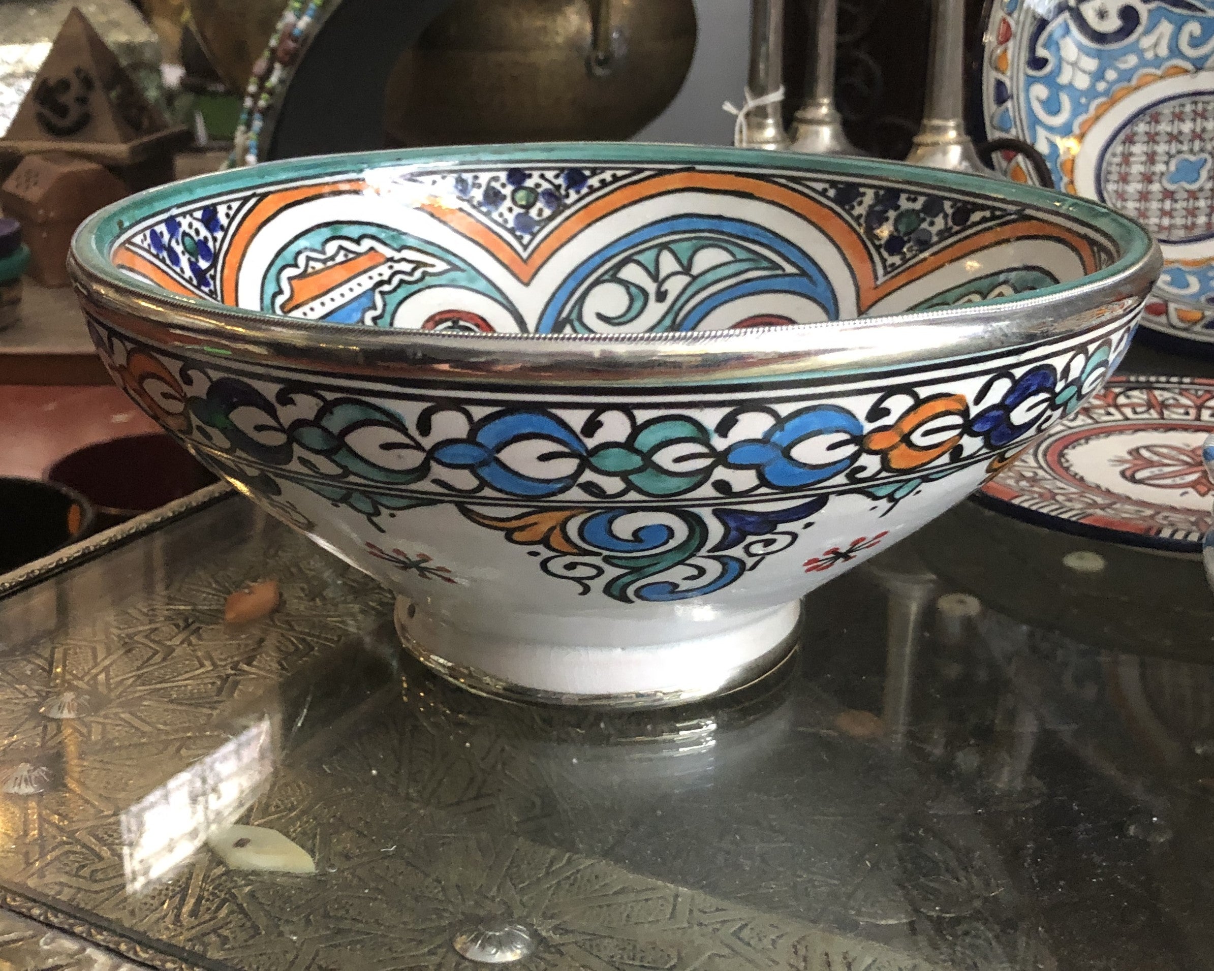 Traditional Moroccan Salad/Pasta Bowl with Circles