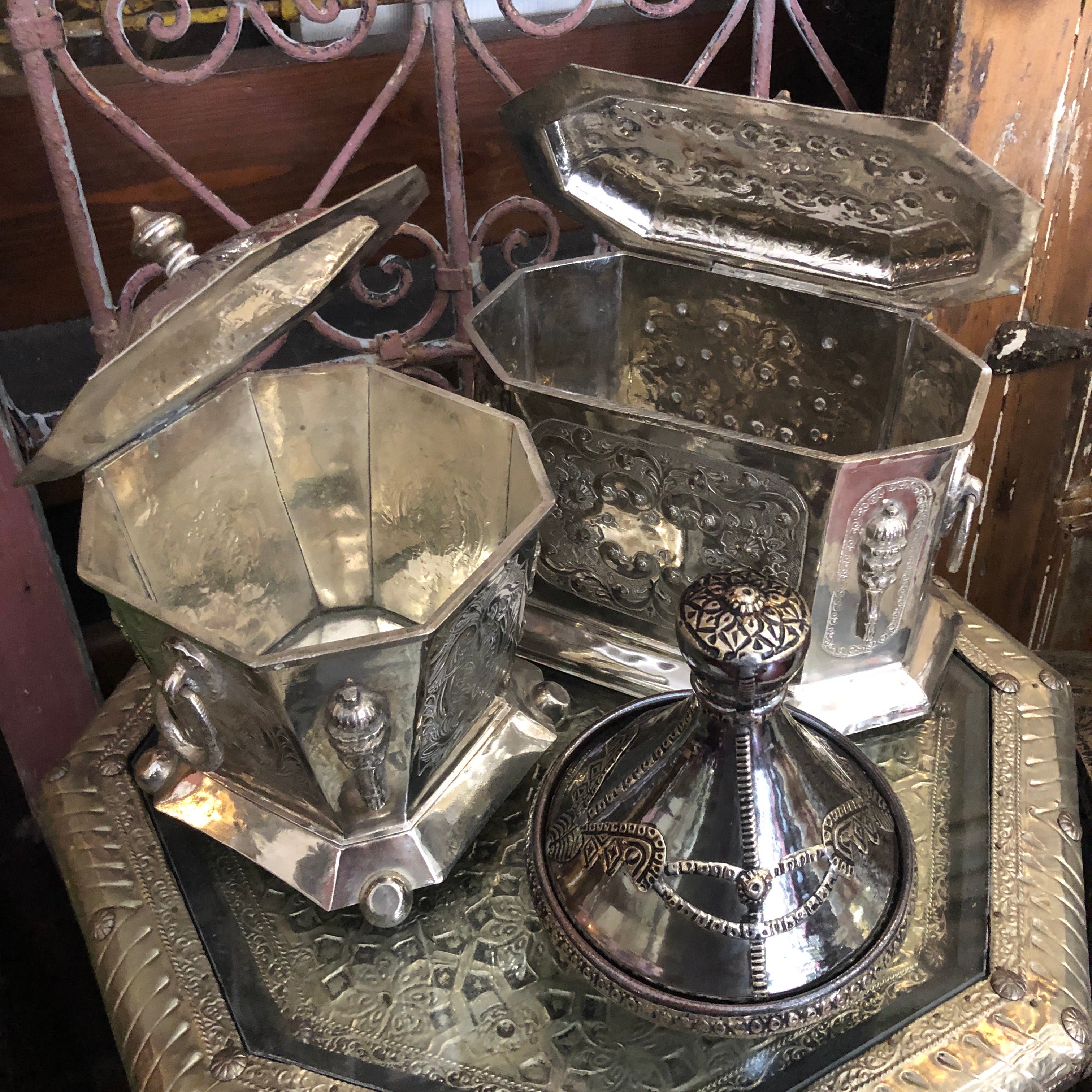 Moroccan Silver Nickel Tray