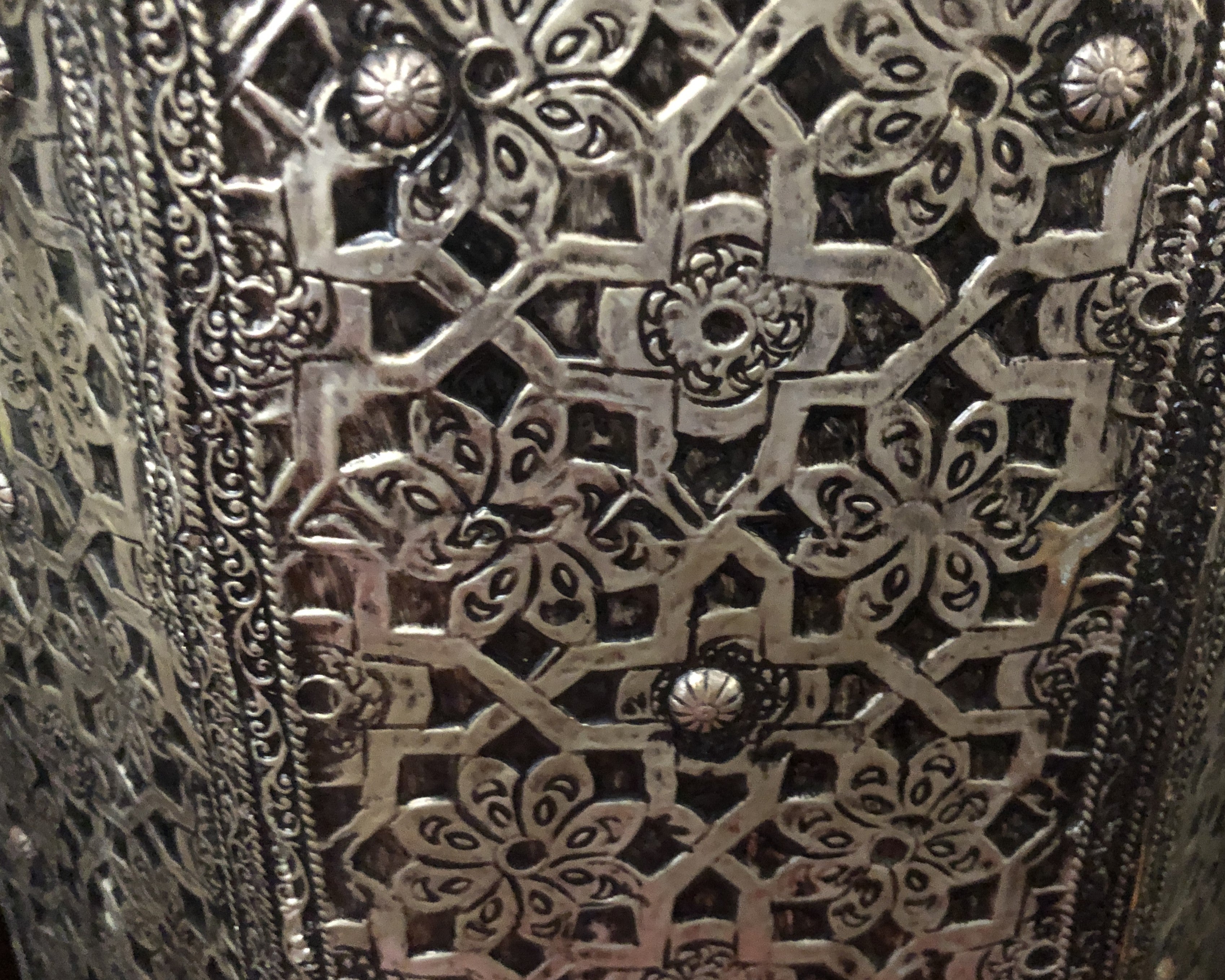 Sultan's Hexagonal Side Table in Silver Nickel