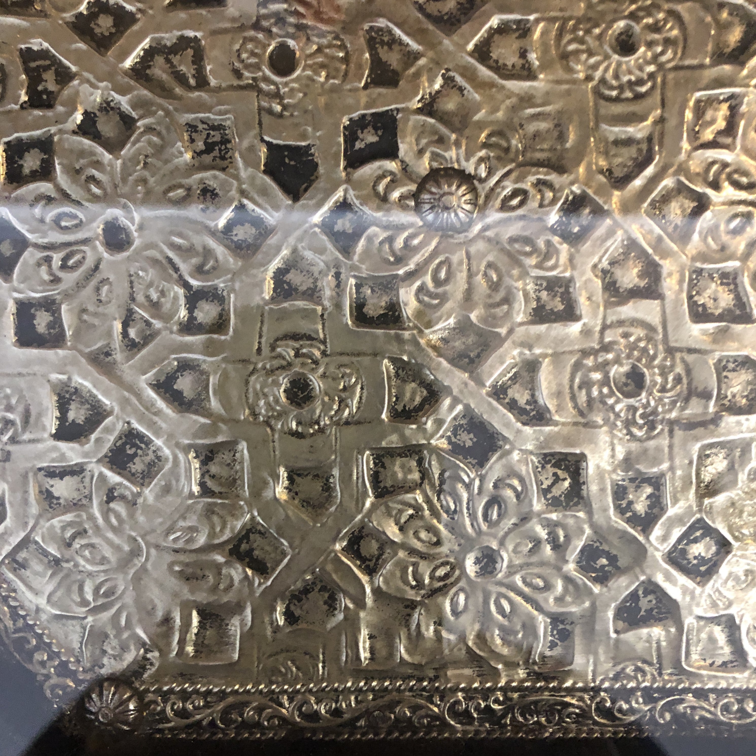 Sultan's Hexagonal Side Table in Silver Nickel