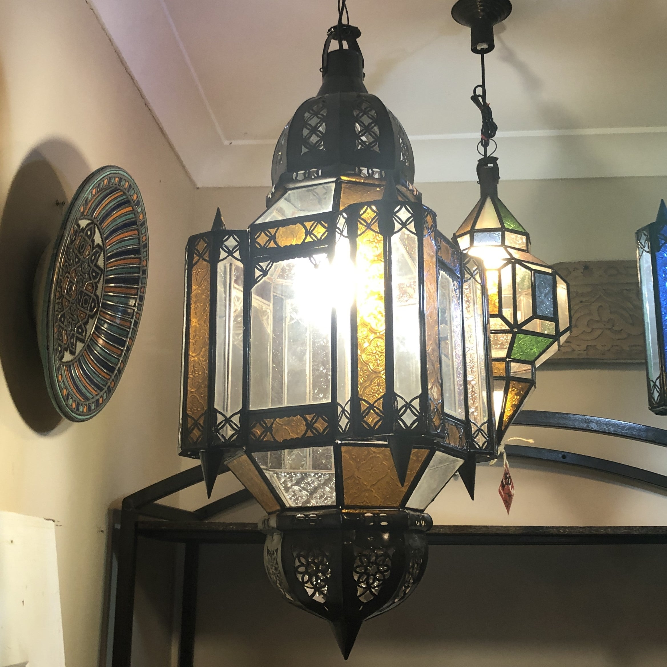 Classic Moroccan Hanging Glass Pendant Light
