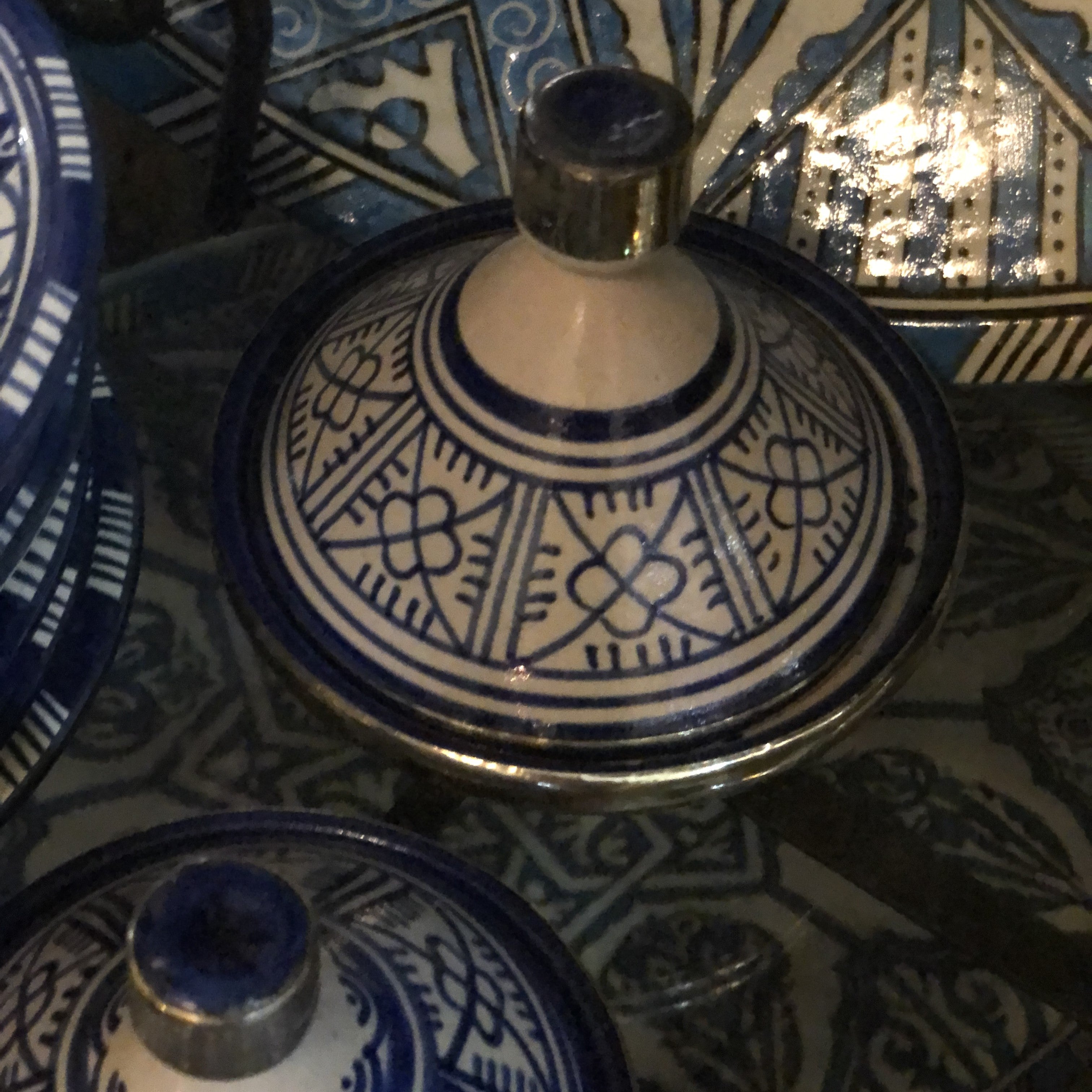Tangier Mini Tagine in Blue & White
