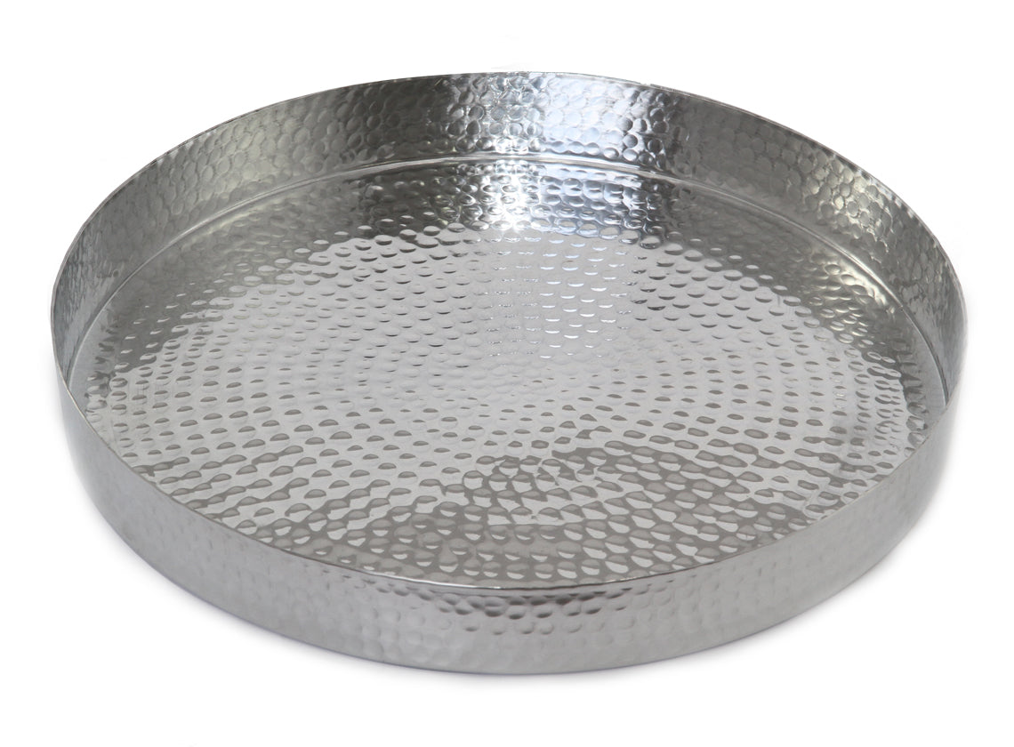 Metal Hammered Medium Round Tray