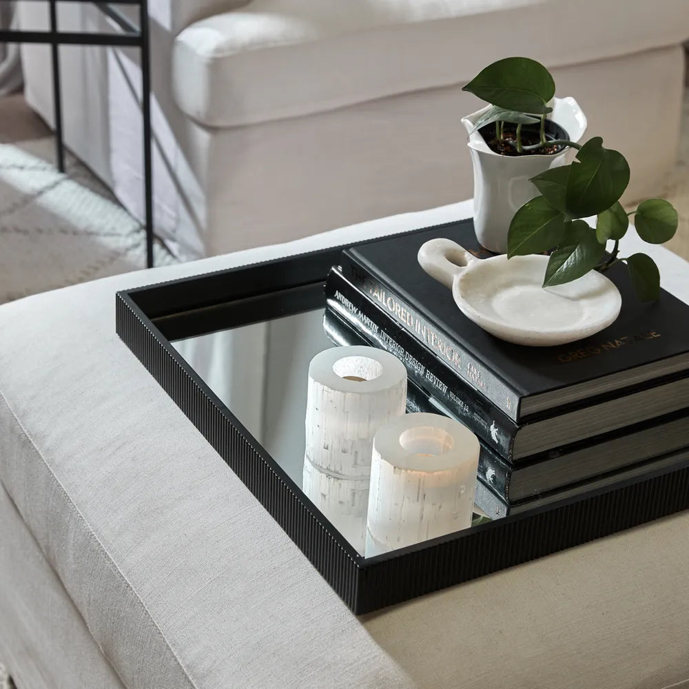 Miles Mirrored Tray Range in Black