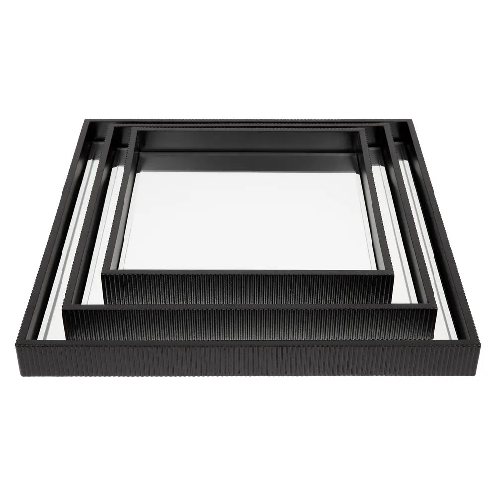 Miles Mirrored Tray Range in Black