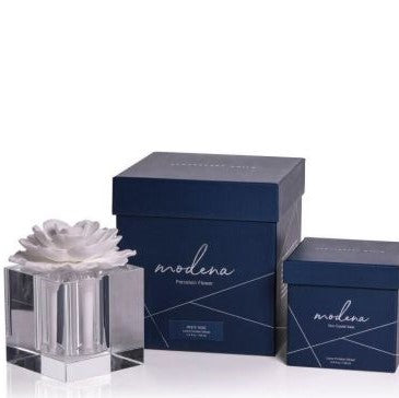 Modena Large Crystal Gift Set - White Rose