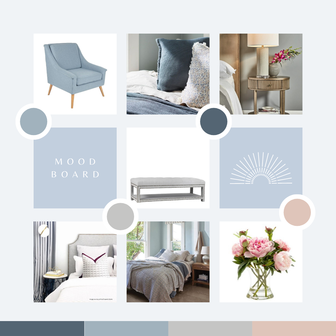 Serena Bedhead in Cool Grey Linen