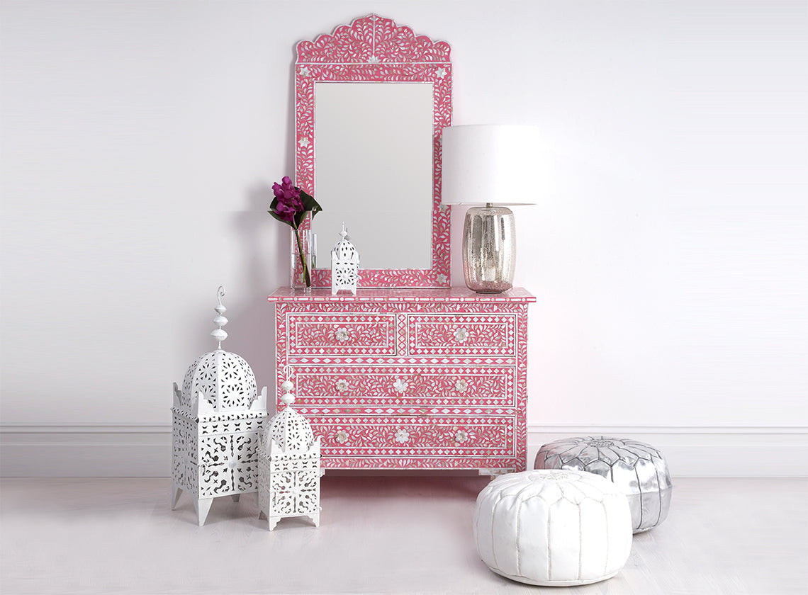 Moroccan Pouffe in Silver