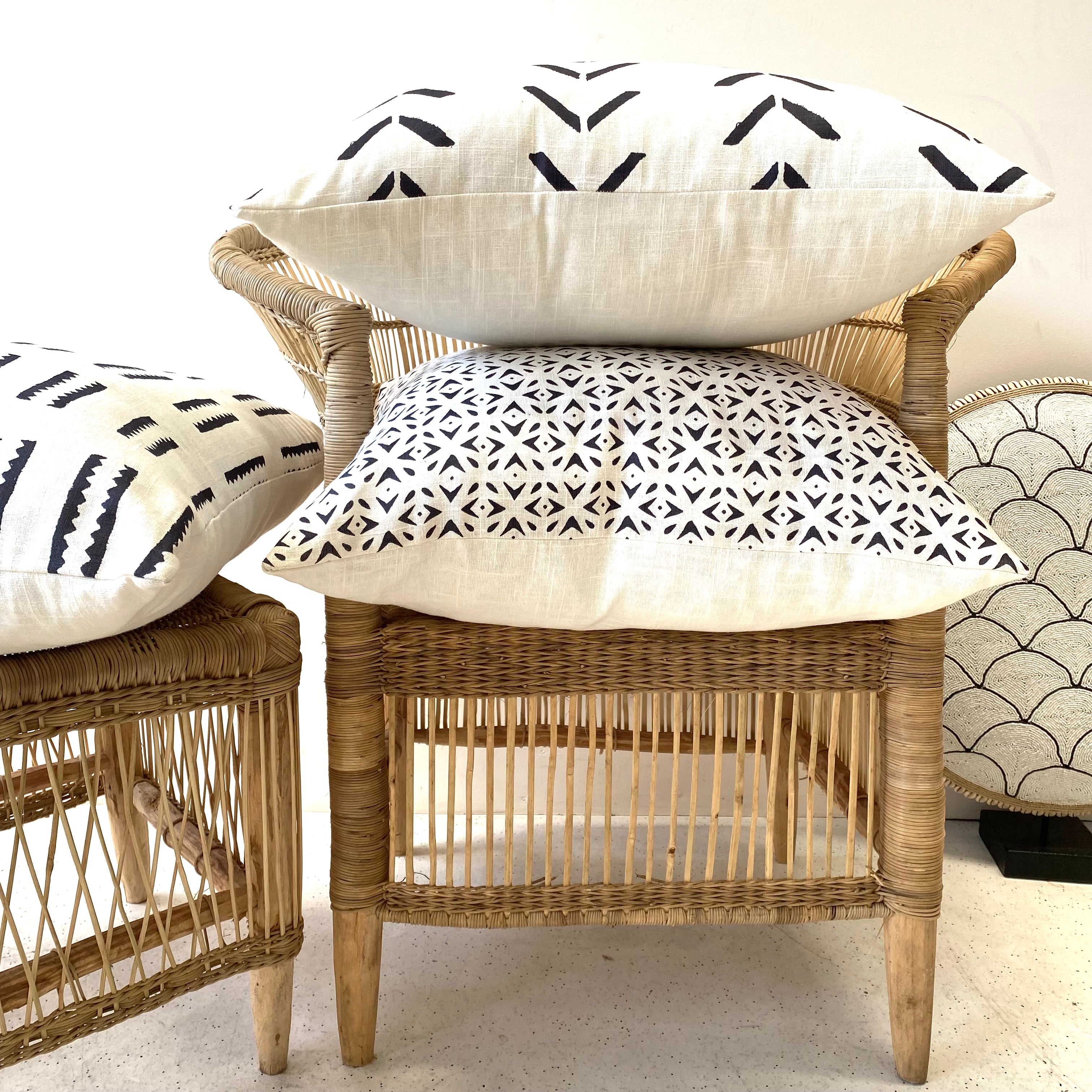 Chevron Linen Print Mudcloth Cushion
