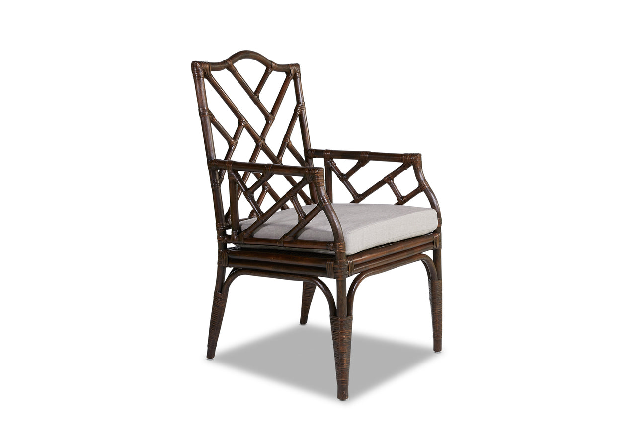 Ming Rattan Dining Chair with Arms