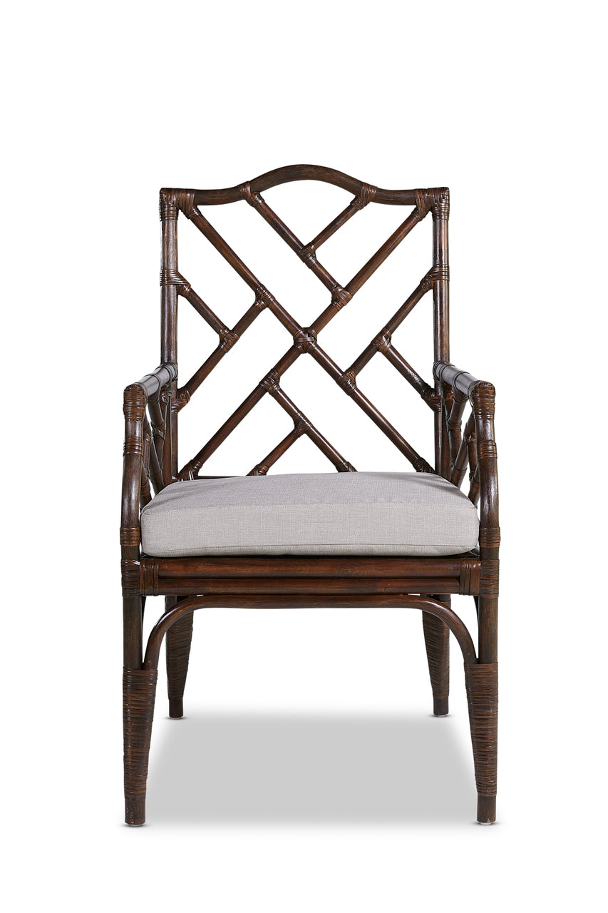 Ming Rattan Dining Chair with Arms