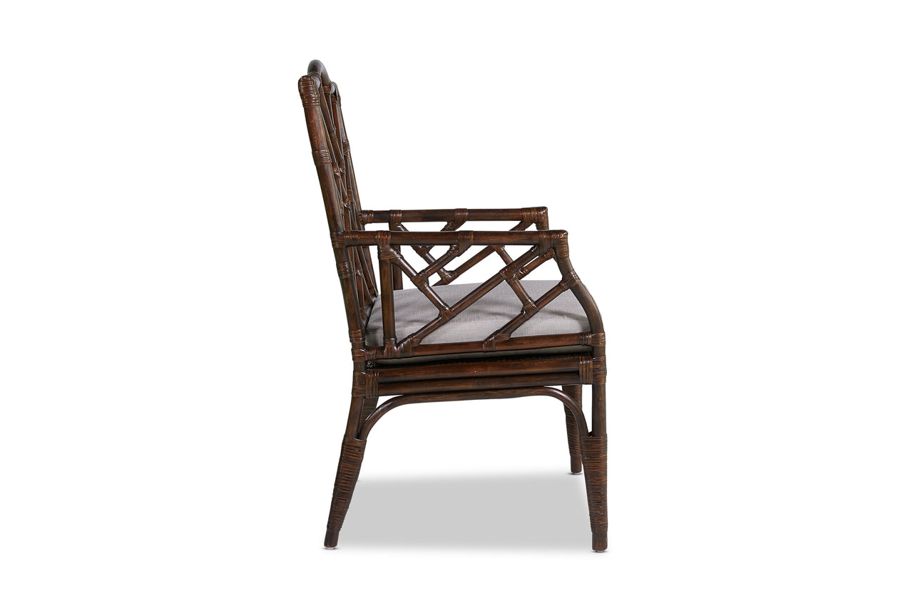 Ming Rattan Dining Chair with Arms