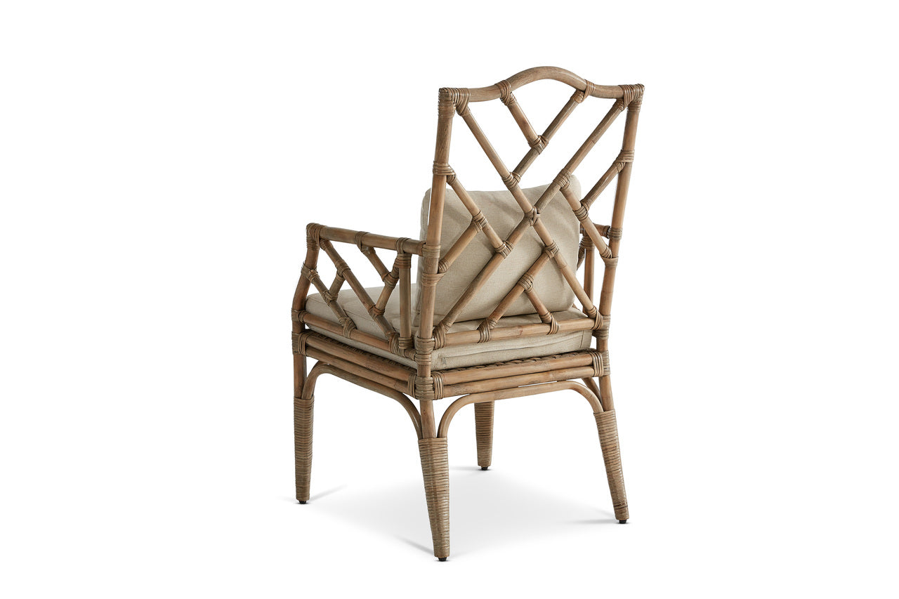 Ming Rattan Dining Chair with Arms