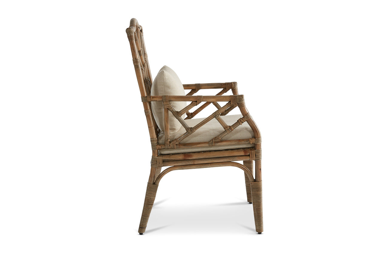 Ming Rattan Dining Chair with Arms