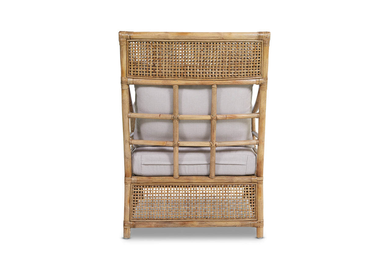 Rattan Raffle Arm Chair with Cushion