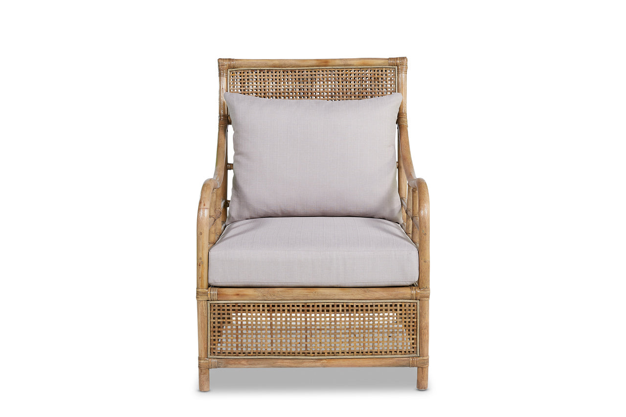Rattan Raffle Arm Chair with Cushion