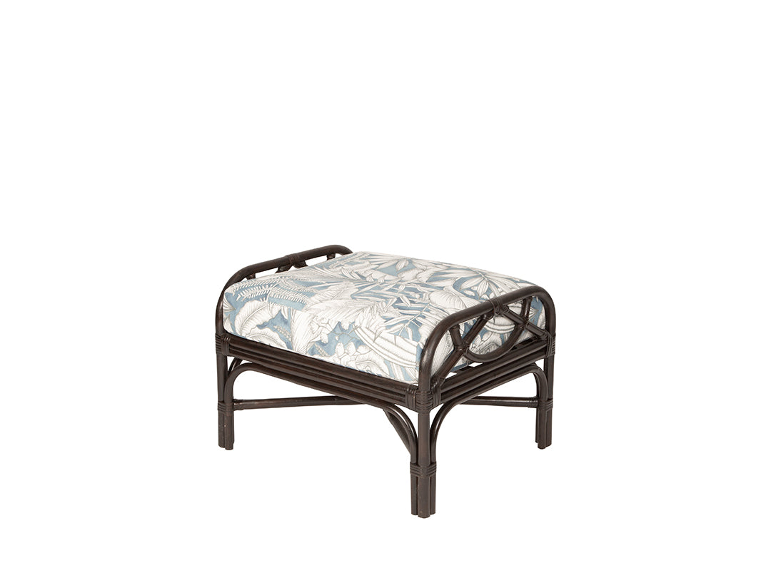 Chloe Ottoman in Caicos Chambray
